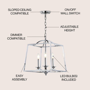 Gloria 14.5" Metal LED Pendant - JONATHAN Y